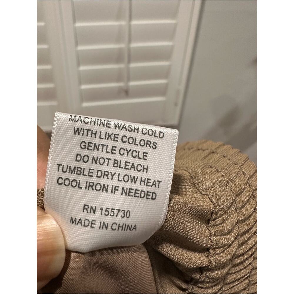 Modern Works Pants Cargo Jogger Large Tan Elastic Waist NWT Drawstring Ankle Hem - Picture 11 of 14